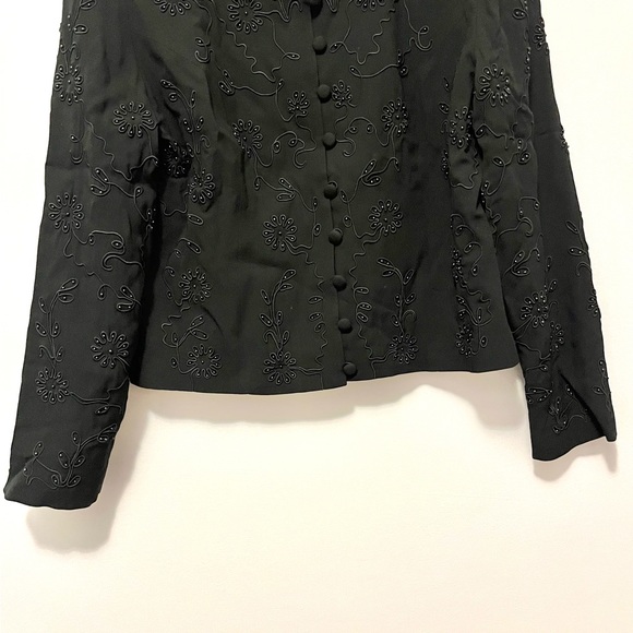 vintage Talbots button-up jacket blazer with beautiful intricate beaded details - Picture 6 of 16